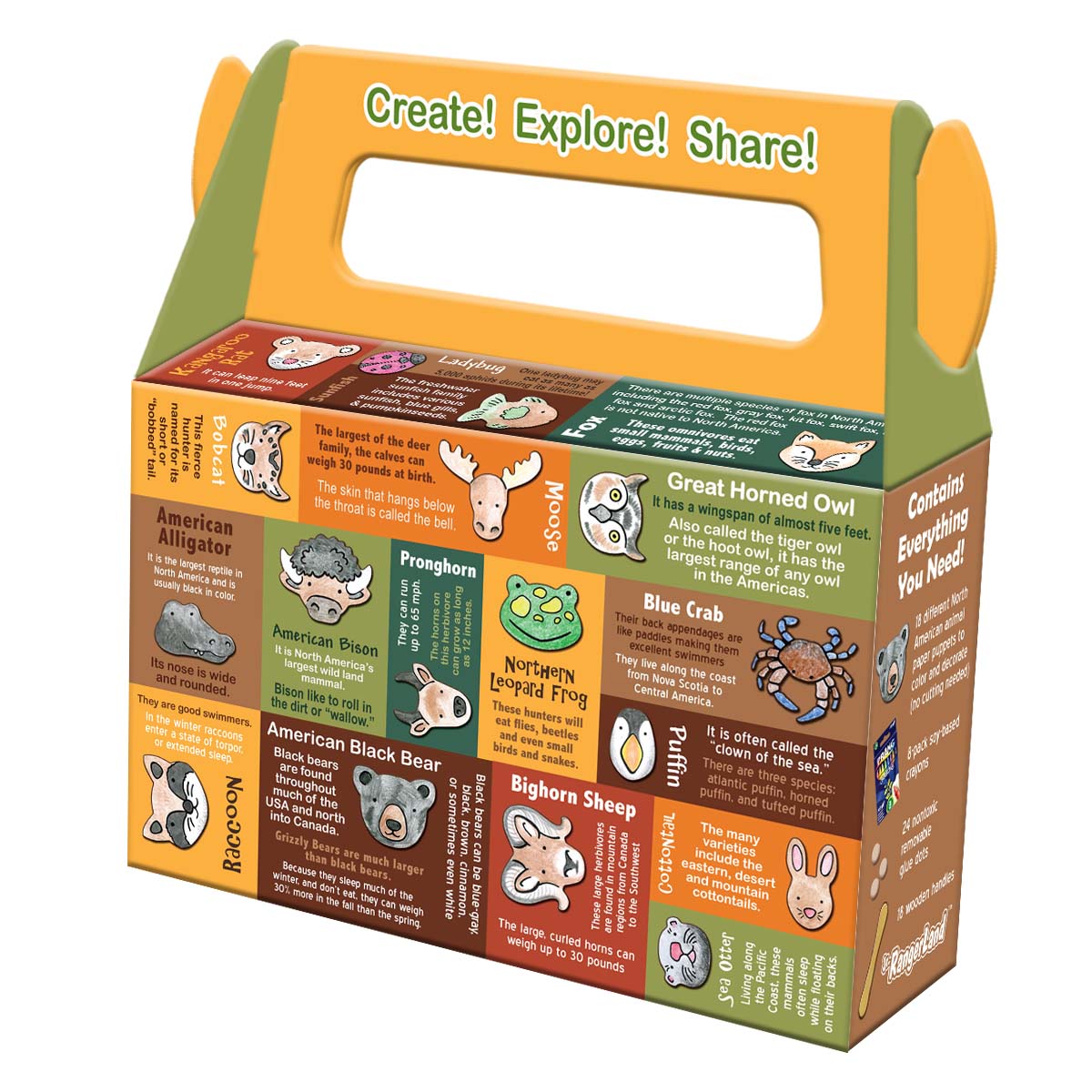 North American Animal Paper Puppets Art Kit