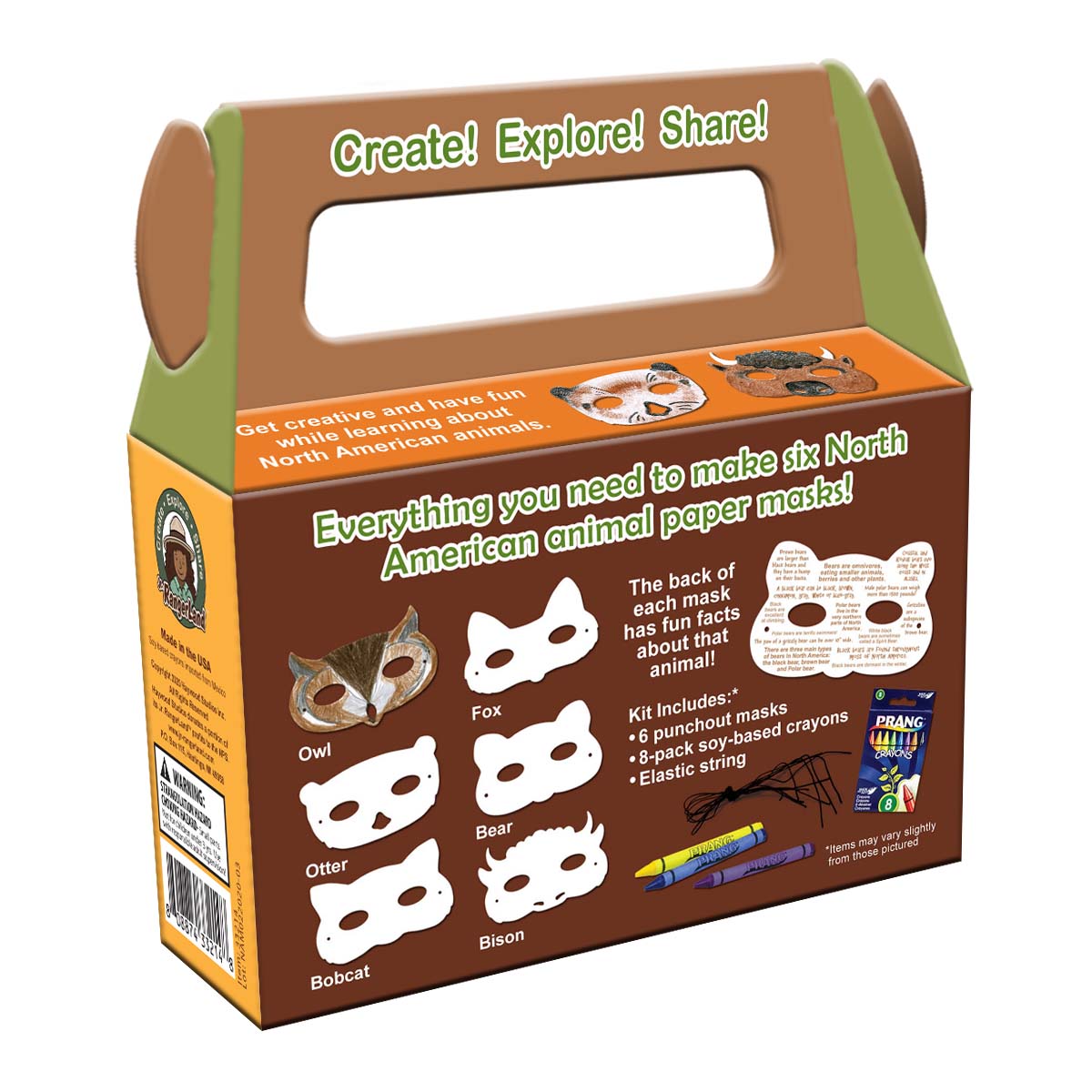 North American Animal Paper Masks Art Kit