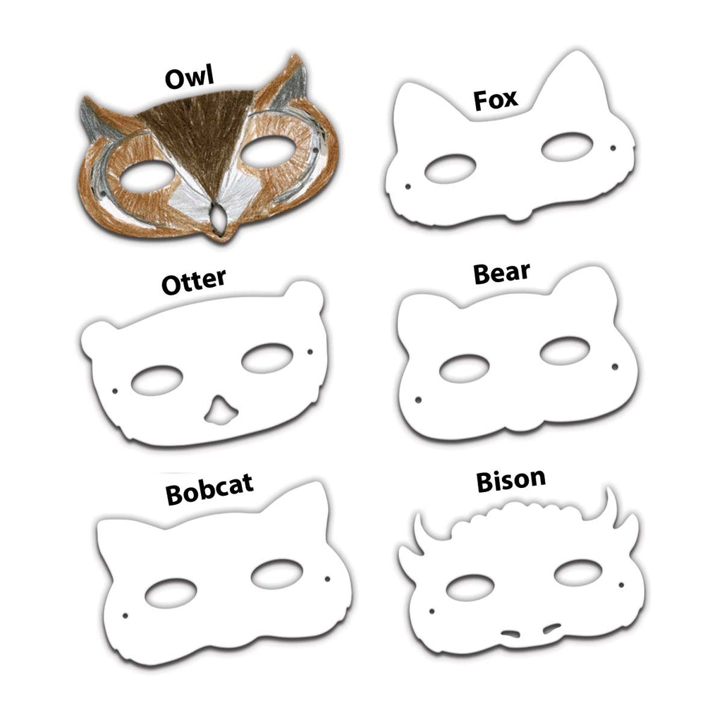 North American Animal Paper Masks Art Kit