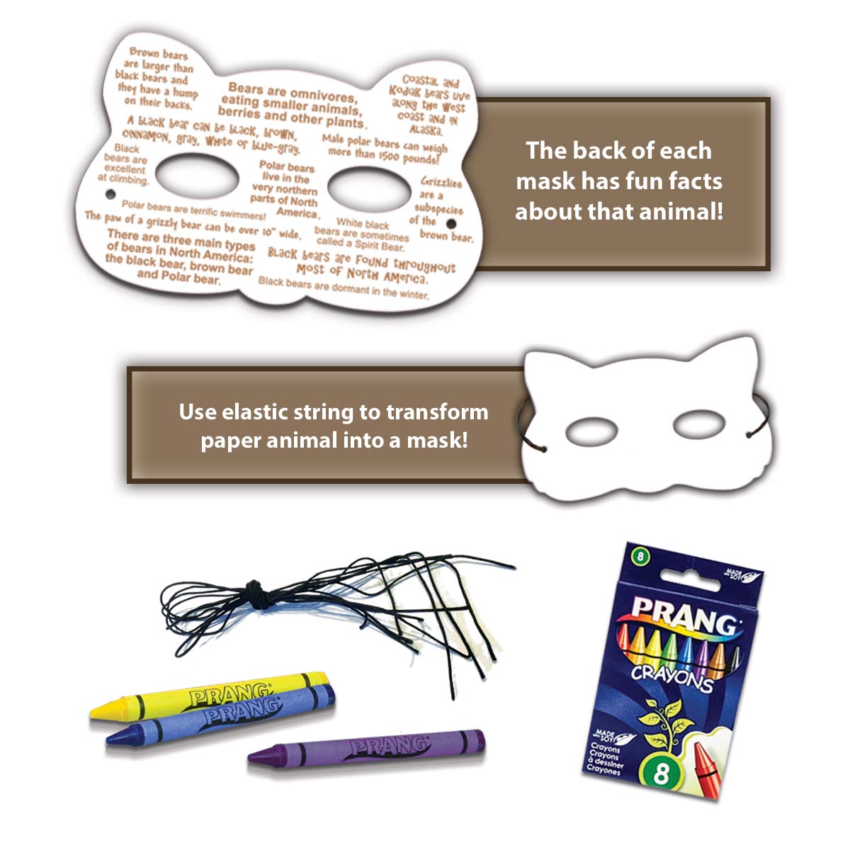 North American Animal Paper Masks Art Kit