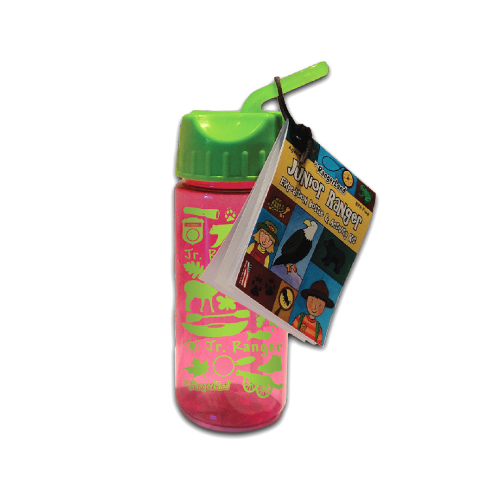 Junior Ranger Expedition Water Bottle and Activity Book - Magenta