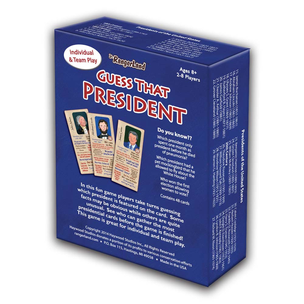 Guess That President Trivia Card Game