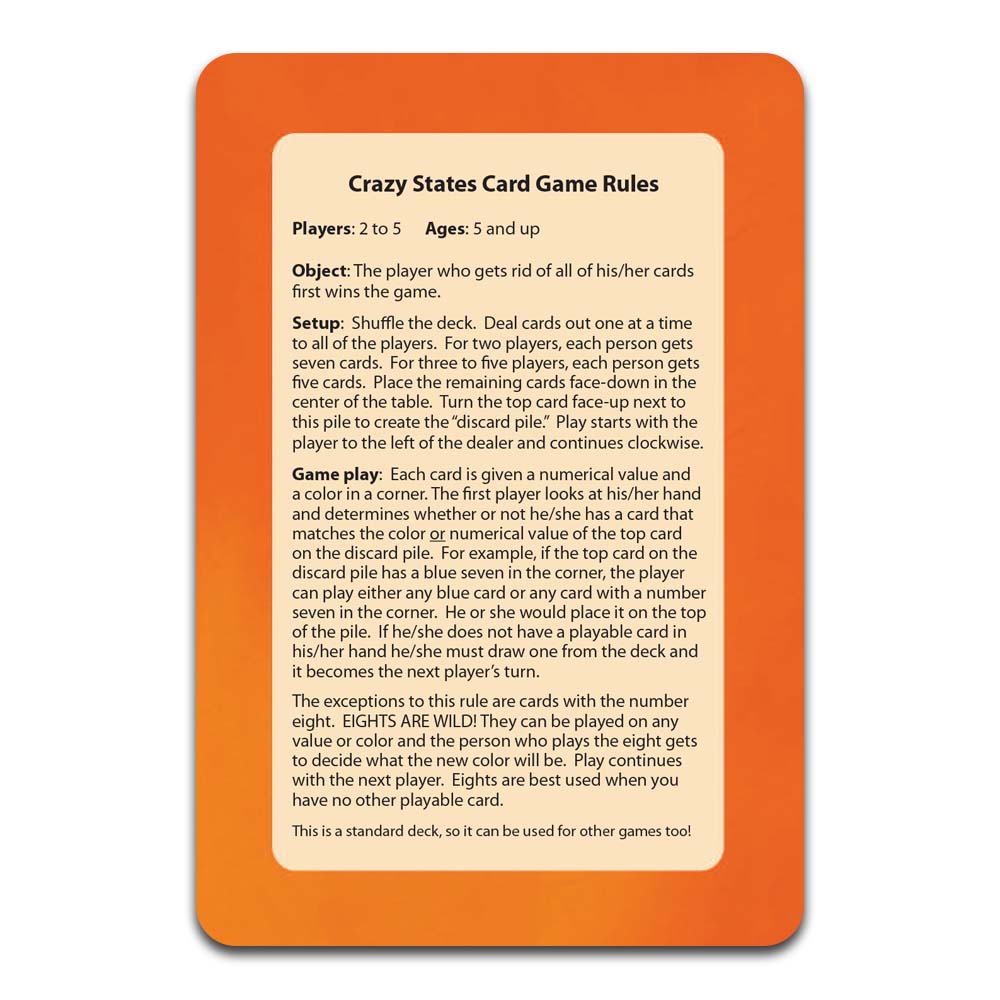 Crazy States Card Game